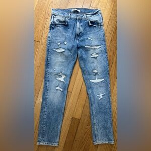 ZARA Distressed Acid Wash Skinny Jean